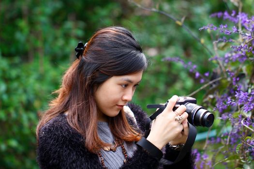 Female photographer outdoor