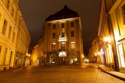 Street of Old Tallinn in the Night, Estonia