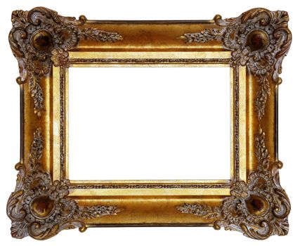 Gold square antique picture frame cutout art craft