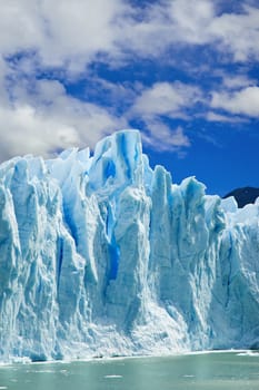 Great ice walls of the Moreno glacier, patagonia Argentina.