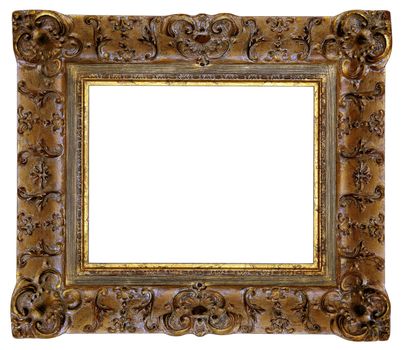 Gold square antique picture frame cutout art craft