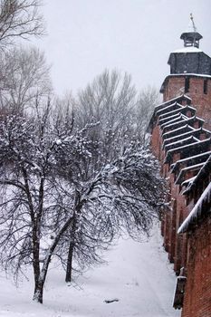 Nizhni Novgorod in the winter. The Kremlin