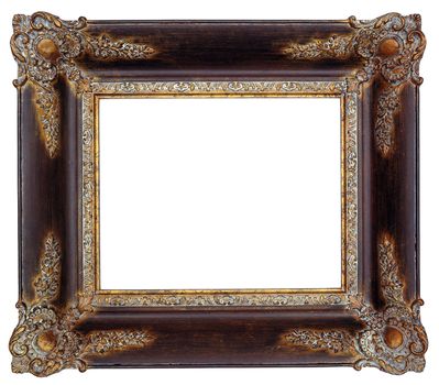 Gold square antique picture frame cutout art craft