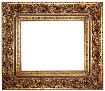 Gold square antique picture frame cutout art craft