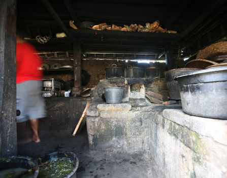 Usual kitchen on Bali. Indonesia