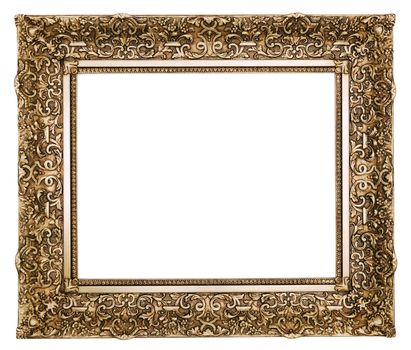 Gold square antique picture frame cutout art craft