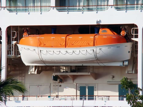 Cruise ship life boat. Puerto Vallarta, Pacific coast of Mexico.