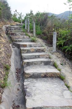 Hiking steps in Hong Kong