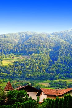 The Village High up in the Italian Alps