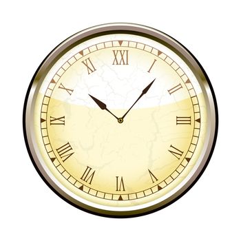 Old fashioned clock with roman numerals
