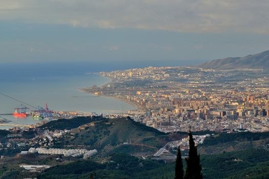 top view of the city of Malaga