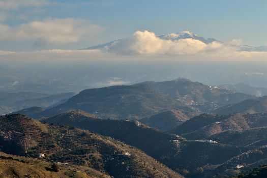 peaks of mountains in the north we go out of Malaga