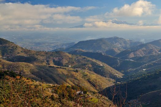 peaks of mountains in the north we go out of Malaga