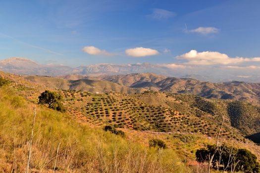 peaks of mountains in the north we go out of Malaga