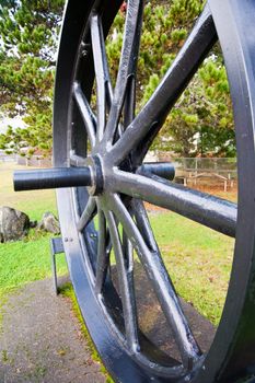 Old disused hydroelectric flywheel