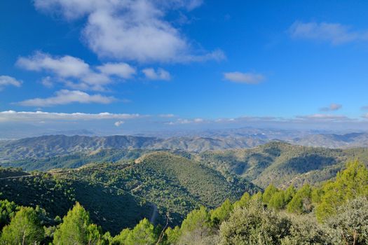 peaks of mountains in the north we go out of Malaga