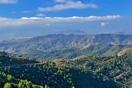 peaks of mountains in the north we go out of Malaga