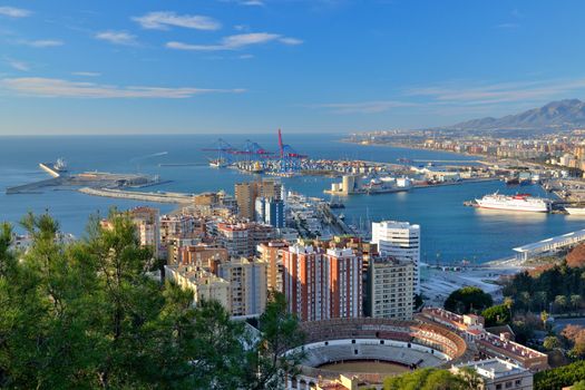 top view of the city of Malaga