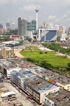 New Construction and Old Buildings in Urban City of Kuala Lumpur Malaysia