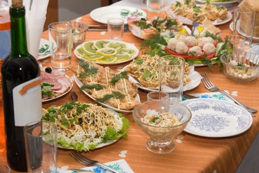 Table served to reception of visitors