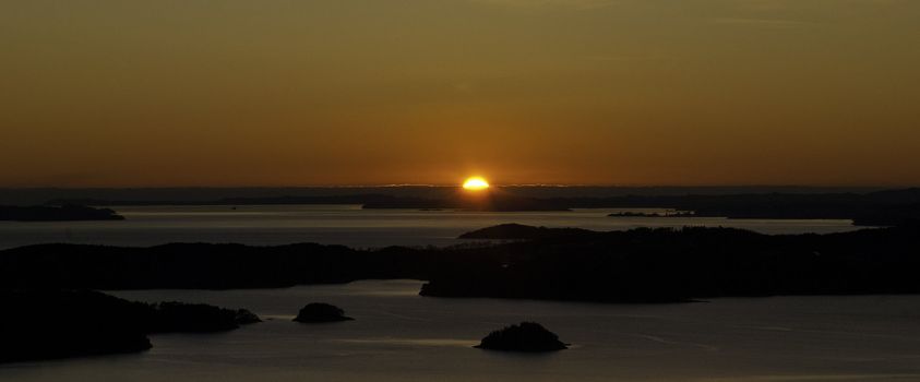 Sunset over western part of Norway in January