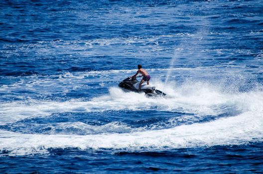 jetski on the blue water