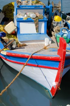 fishing boat with many colors