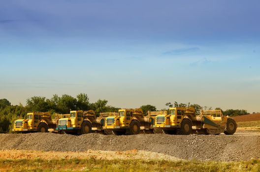 the construction machinery at rest