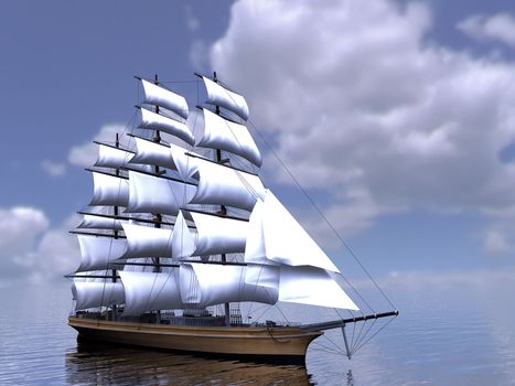 The  three-masted sailing ship