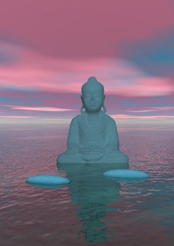 buddha blue and steps