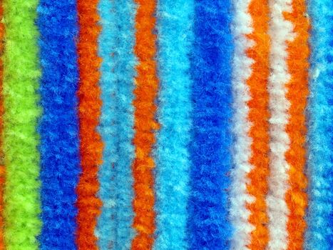 Close-up view of colorful striped  fabric texture