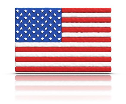 Flag of the United States made with plasticine material.