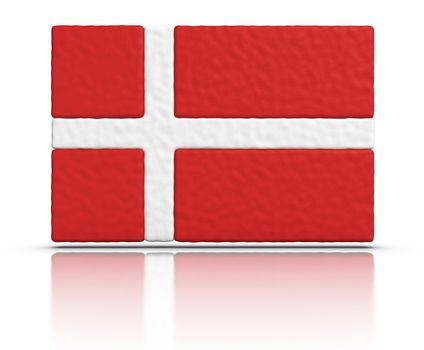 Flag of Denmark made with plasticine material.