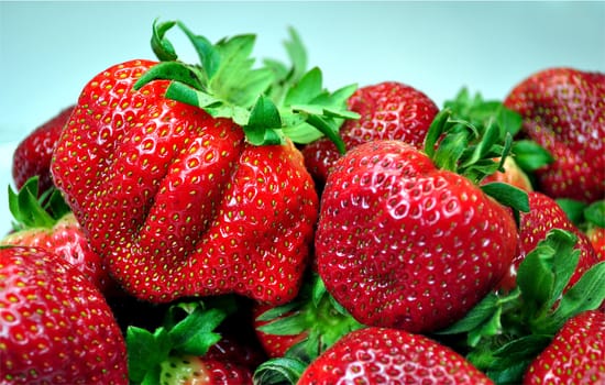 Close up of fresh, colorful, tasty, strawberries 