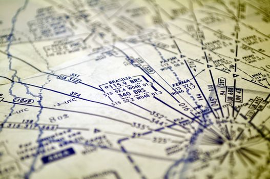 Air navigation chart: airways in the Brasilia area.