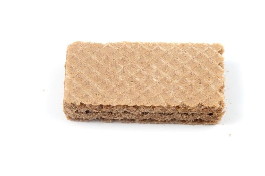 A wafer cookie isolated on a white background.