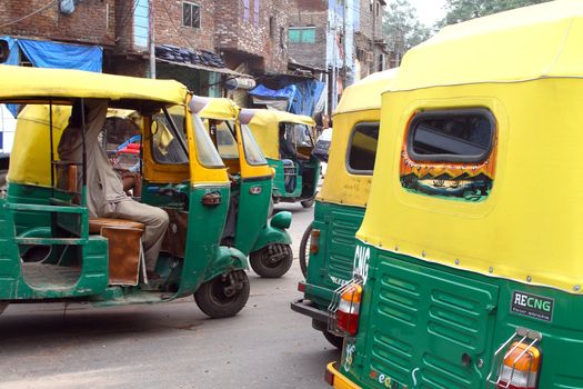 Tuk tuks - street in India