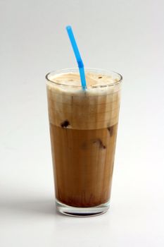 a glass of nice greek way ice coffee frape with milk