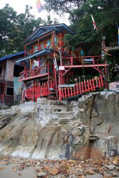 colorful hippy house on the rocks koh chang island thailand