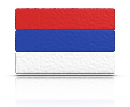 Flag of Serbia made with plasticine material.