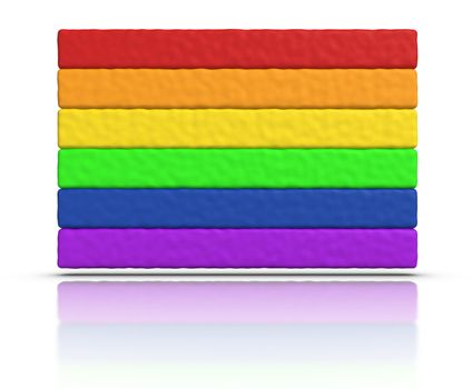 Gay Pride / Rainbow Flag made with plasticine material.