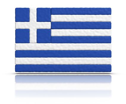 Flag of Greece made with plasticine material.