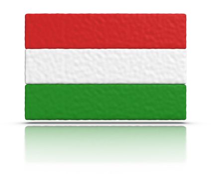 Flag of Hungary made with plasticine material.