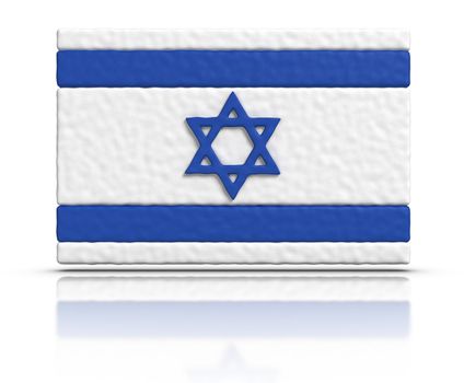 Flag of Israel made with plasticine material.