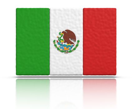 Flag of Mexico made with plasticine material.