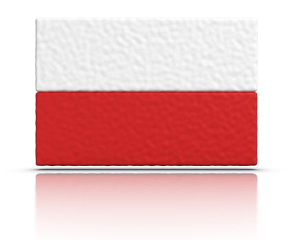 Flag of Poland made with plasticine material.