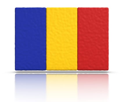 Flag of Romania made with plasticine material.