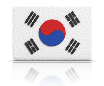 Flag of South Korea made with plasticine material.