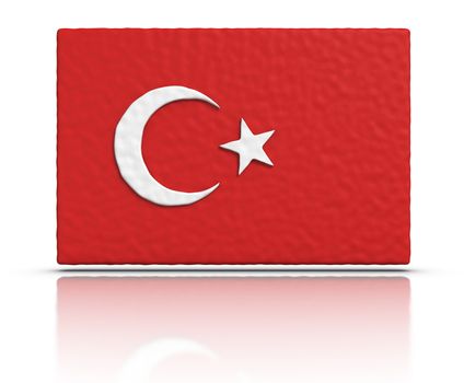 Flag of Turkey made with plasticine material.