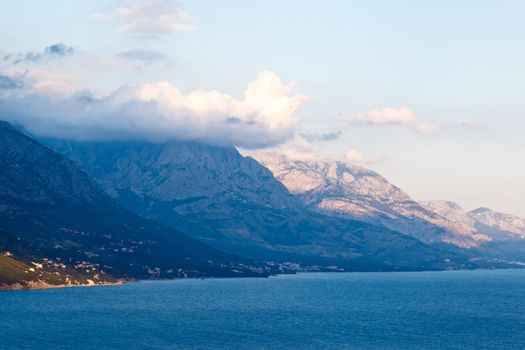 Adriatic Sea and Mountains near Makarska, Croatia